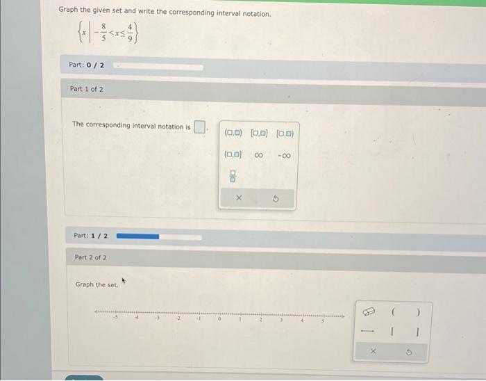 Solved Graph the given set and write the corresponding | Chegg.com