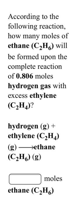 Solved According To The Following Reaction How Many Moles