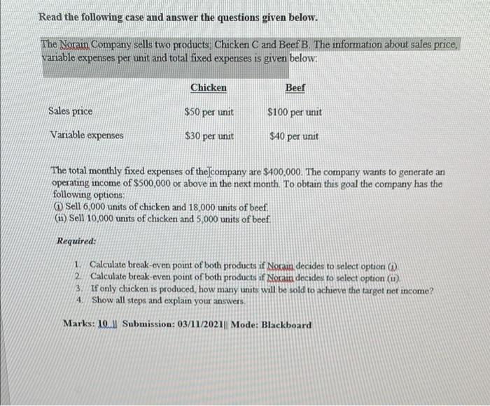 Solved Read the following case and answer the questions | Chegg.com