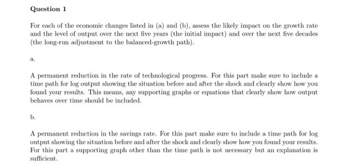 Solved For each of the economic changes listed in (a) and | Chegg.com