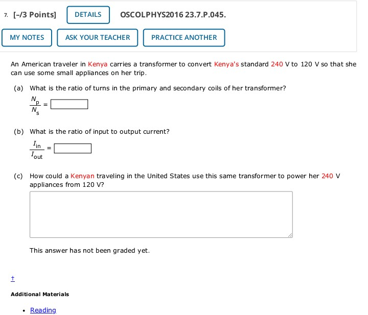 Solved 7 [ 13 Points] Details Oscolphys2016 23 7 P 045 My