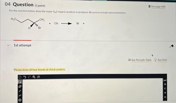 Solved 04 Question (1 point) For the reaction below, draw | Chegg.com