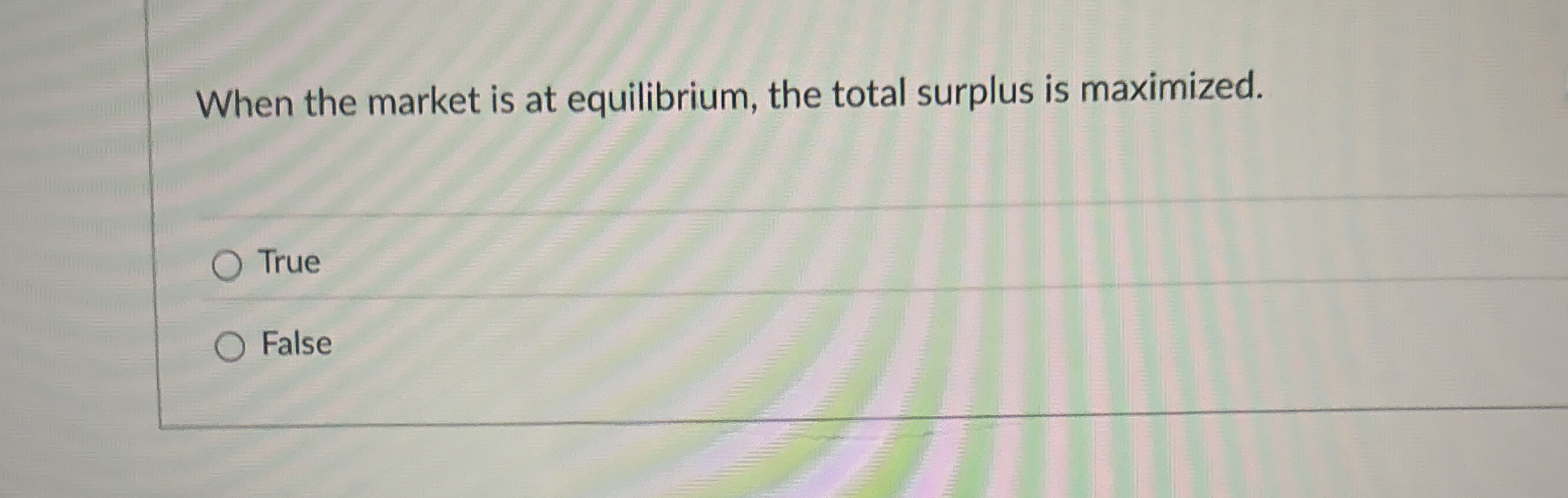 Solved When the market is at equilibrium, the total surplus | Chegg.com