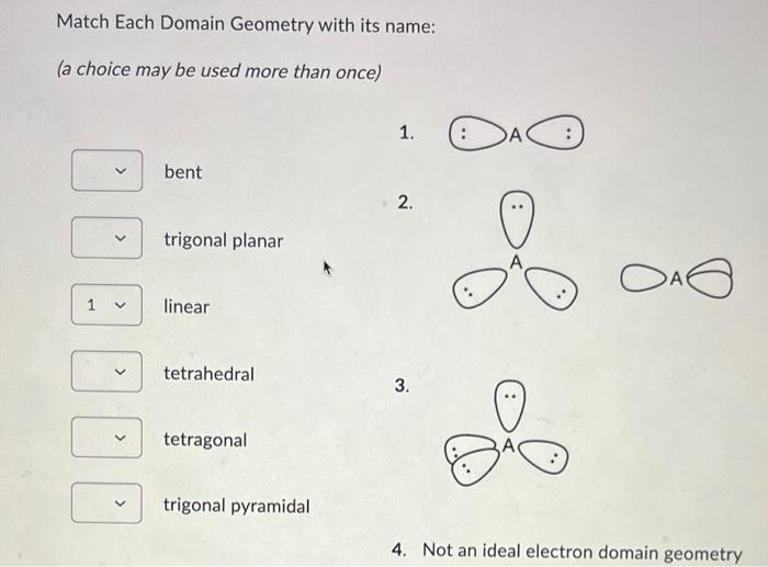 Solved Match Each Domain Geometry with its name: (a choice | Chegg.com