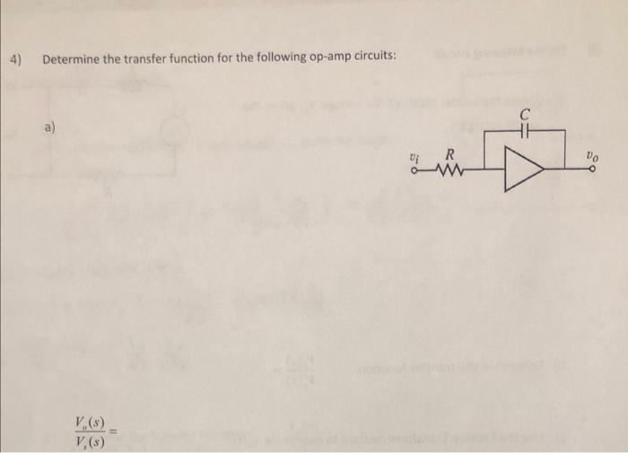 Solved 4) Determine the transfer function for the following | Chegg.com