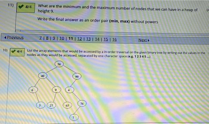 Solved 11) 4/4 1 What are the minimum and the maximum number | Chegg.com