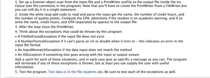 Solved Write a program that will read in a file of student | Chegg.com