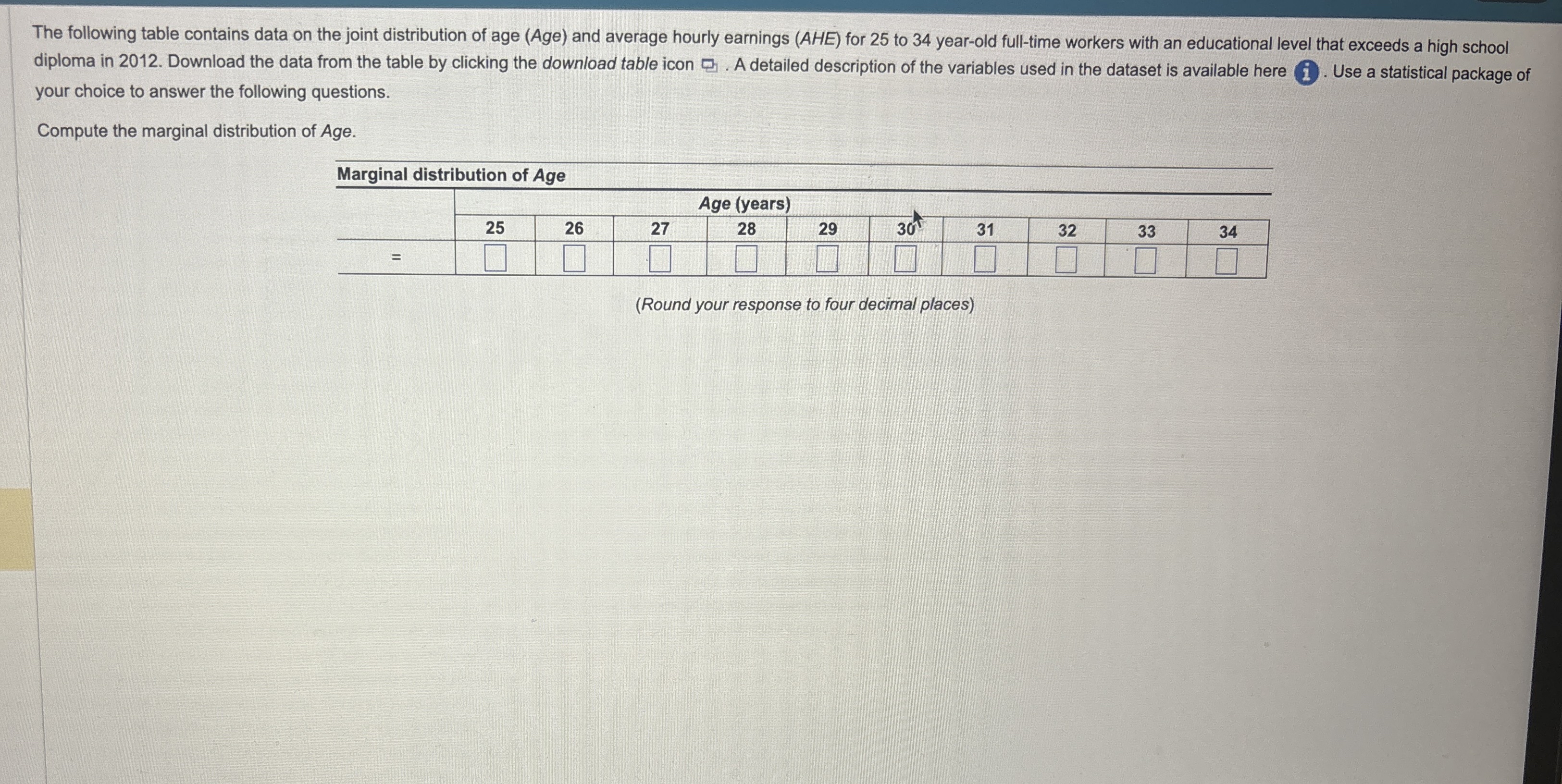 Solved The following table contains data on the joint | Chegg.com
