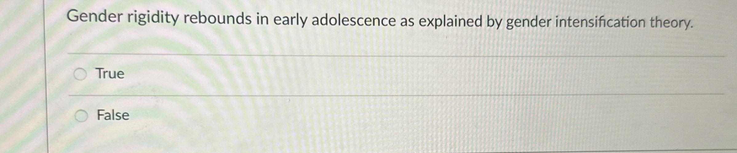 Solved Gender rigidity rebounds in early adolescence as | Chegg.com