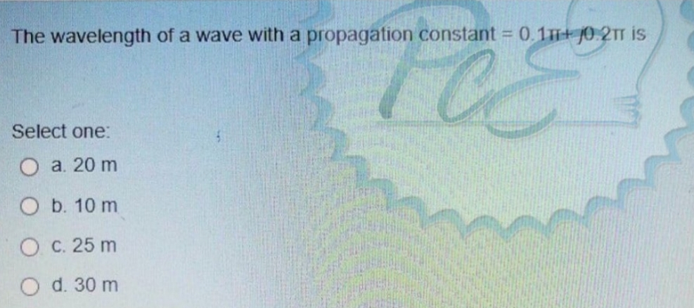 Solved The wavelength of a wave with a propagation constant | Chegg.com