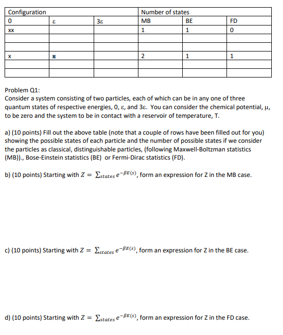 Solved Problem Q1:Consider a system consisting of two | Chegg.com