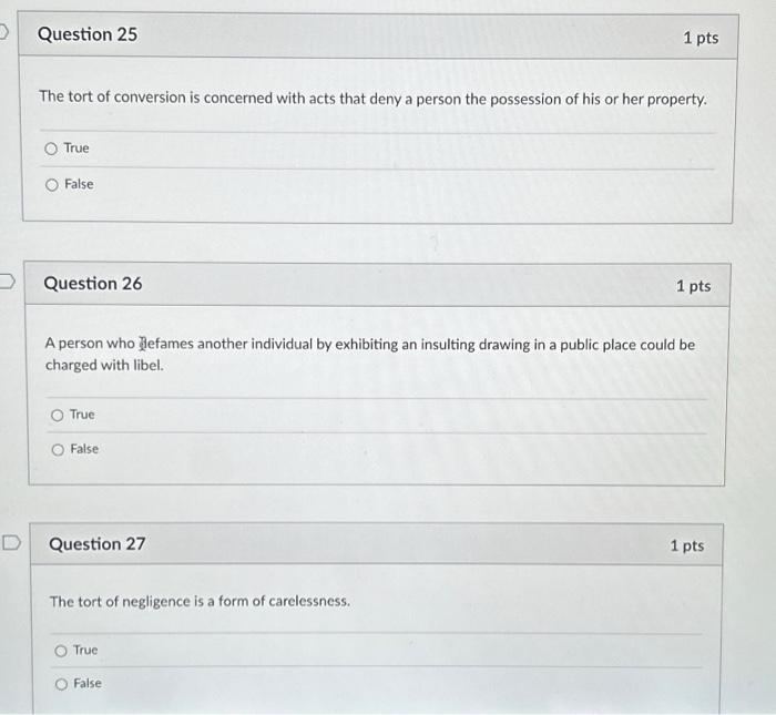 Solved The tort of conversion is concerned with acts that | Chegg.com