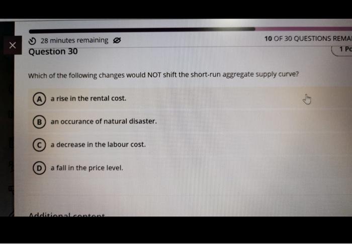 Solved Which Of The Following Shifts Aggregate Demand Curve | Chegg.com