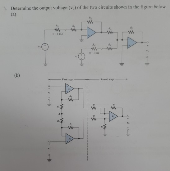 Solved Determine the output voltage of the two circuits | Chegg.com