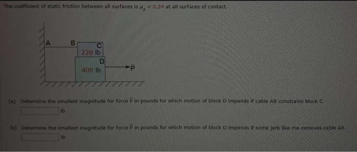 Solved The coefficient of static friction between all | Chegg.com