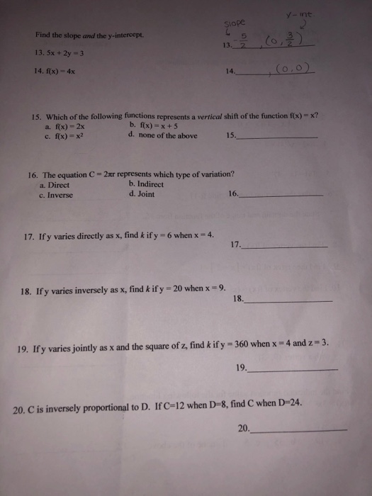 Solved Use the attached graph paper to graph the following: | Chegg.com