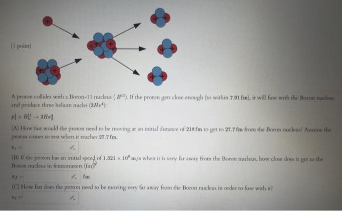 Solved A prosin collides with a Boron-11 nucleus ( B11). If | Chegg.com