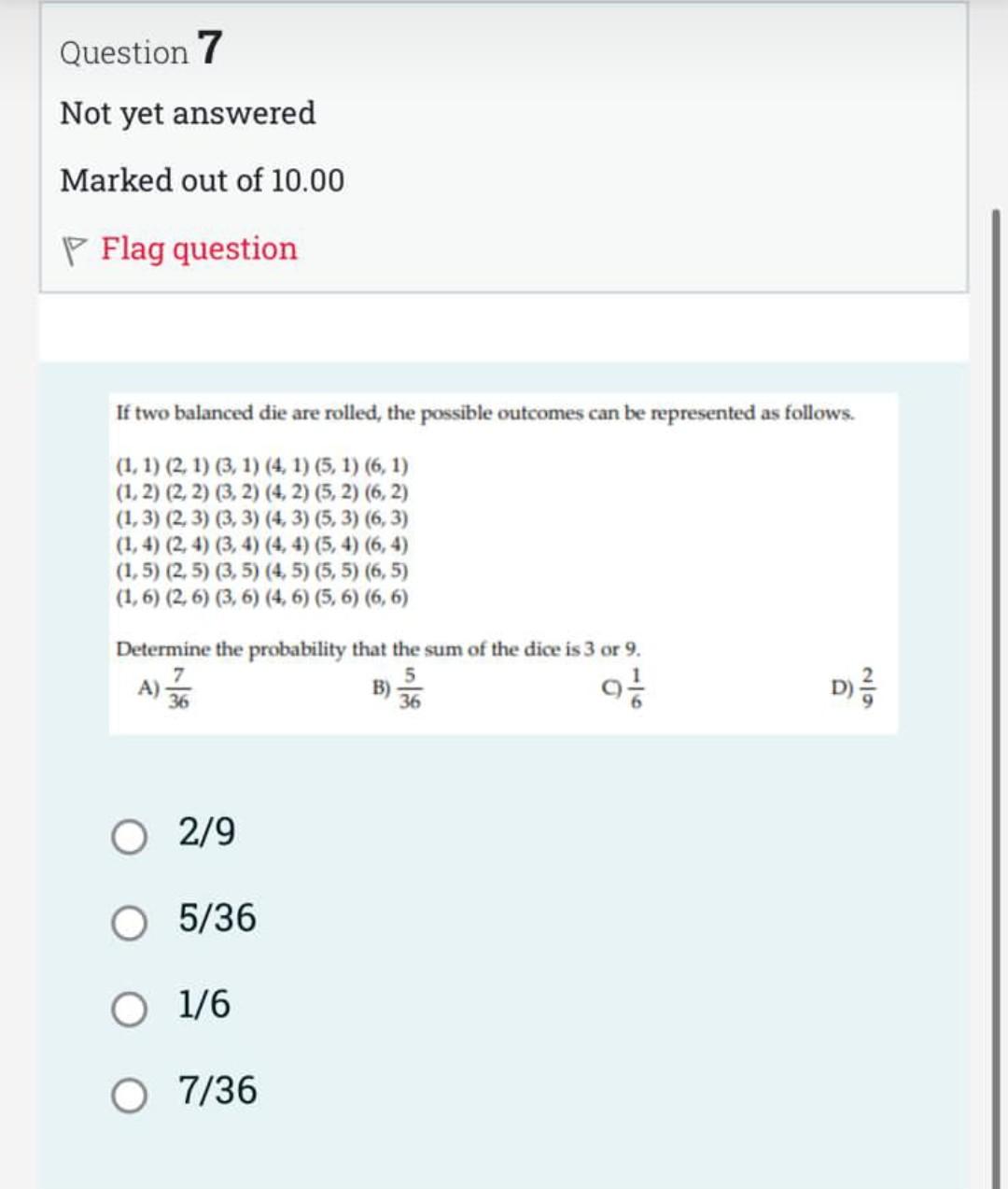 Solved Question 7 Not yet answered Marked out of 10.00 Flag | Chegg.com
