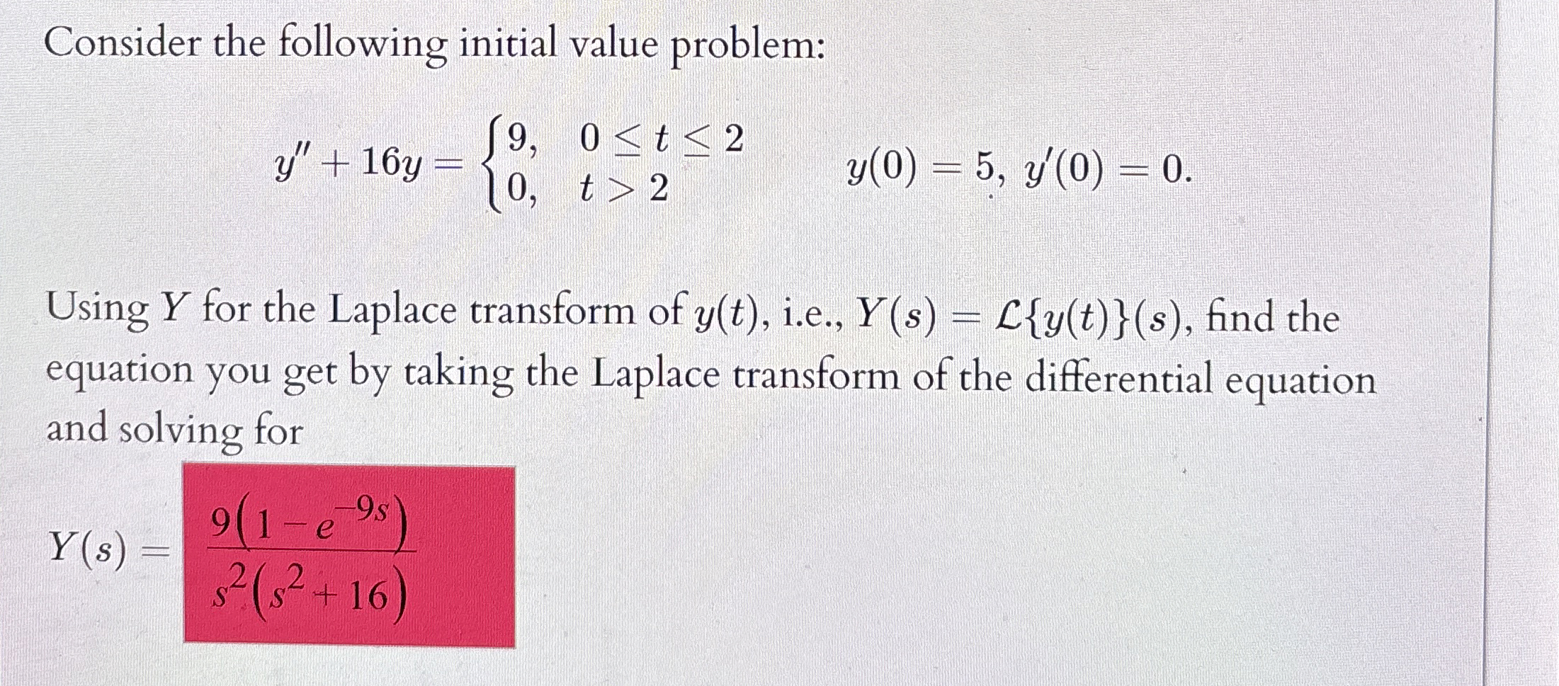 Consider The Following Initial Value Chegg Com