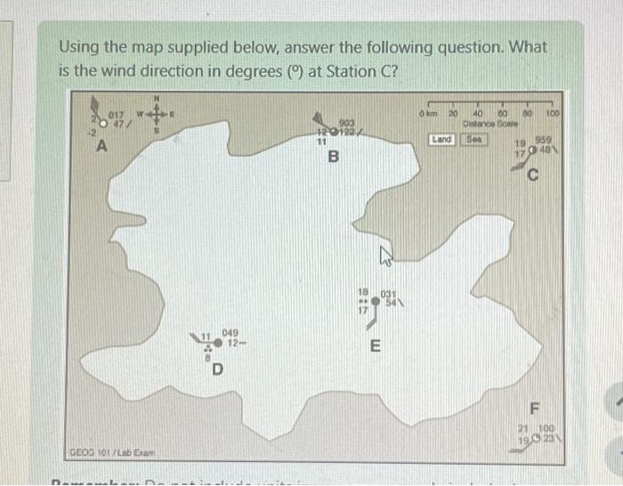 Solved Using the map supplied below, answer the following | Chegg.com