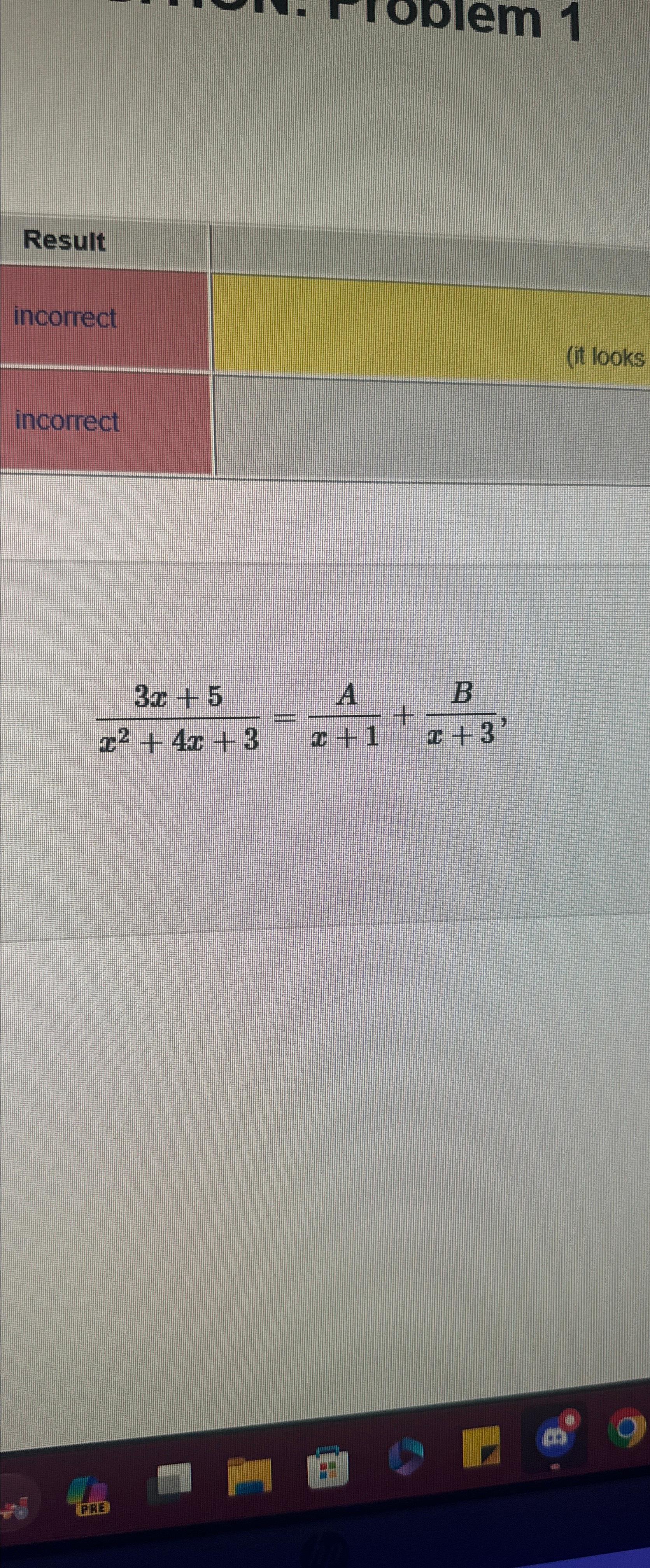 Solved 3x+5x2+4x+3=Ax+1+Bx+3 | Chegg.com