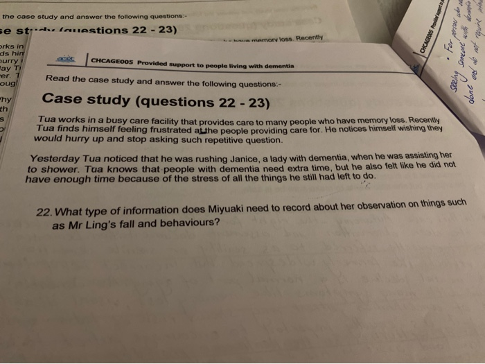 Solved the case study and answer the following questions - | Chegg.com