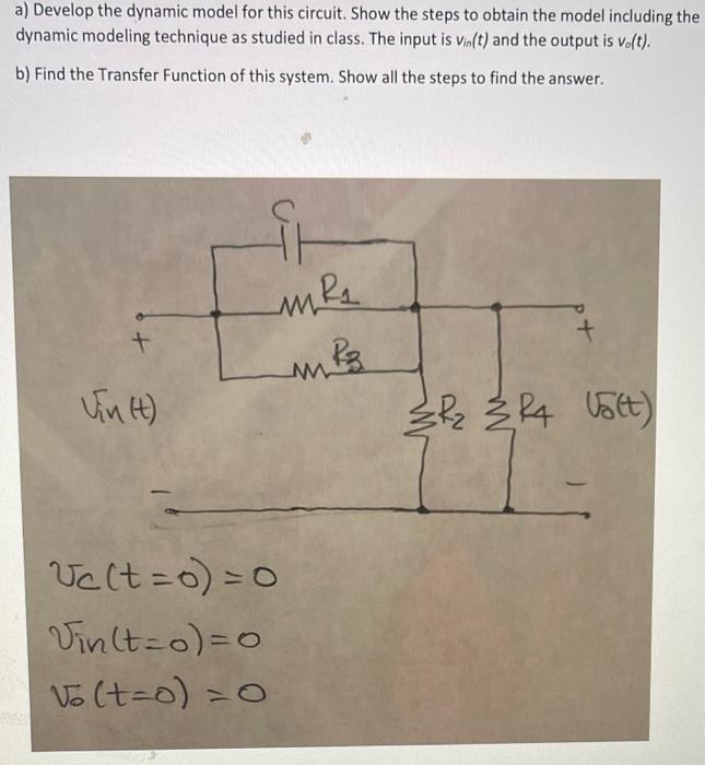 Solved a) Develop the dynamic model for this circuit. Show | Chegg.com
