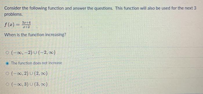 Solved Consider the following function and answer the | Chegg.com