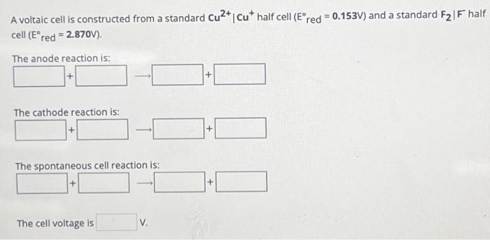 Solved A Voltaic Cell Is Constructed From A Standard | Chegg.com