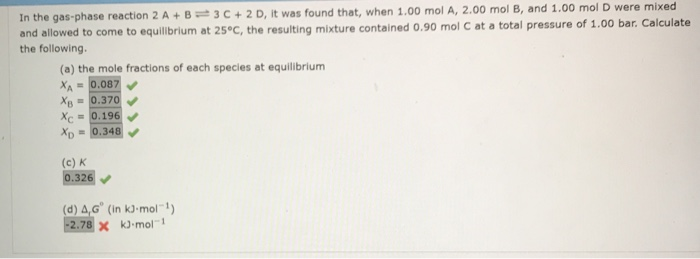 Solved In The Gas-phase Reaction 2 A + B 3C + 2 D, It Was | Chegg.com