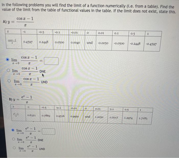 Solved In the following problems you will find the limit of | Chegg.com