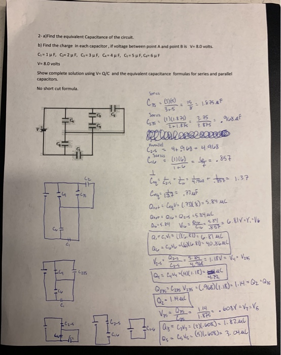 Solved 2 A Find The Equivalent Capacitance Of The Circuit Chegg Com