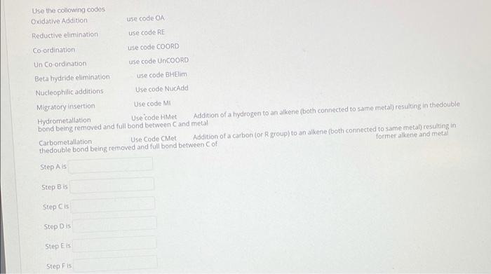 Solved QUESTION 5 For the catalytic cycle below identify | Chegg.com