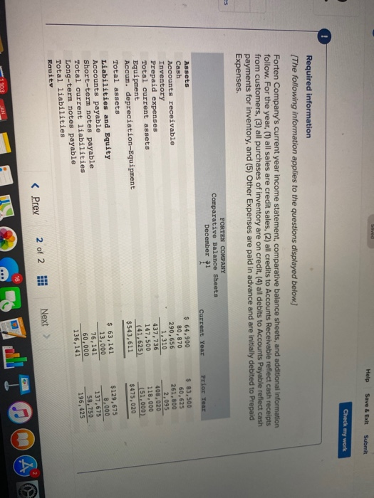 Solved Help Save & Exit Submit Check my work Required | Chegg.com