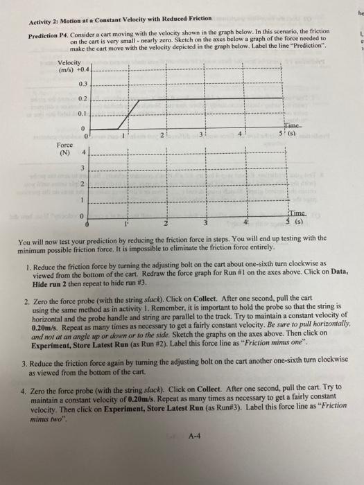 [Solved] Activity 2t Motion at a Constant Velocity with Re