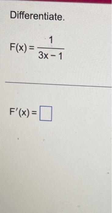 Solved Differentiate The Following Function F X X5−7x 2