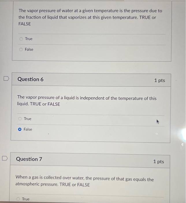 Solved The Vapor Pressure Of Water At A Given Temperature Is | Chegg.com