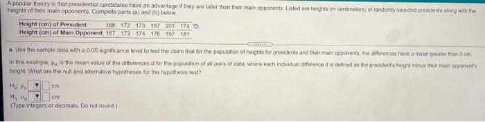 Solved A Popular Theory Is That Presidential Candidates Have | Chegg.com