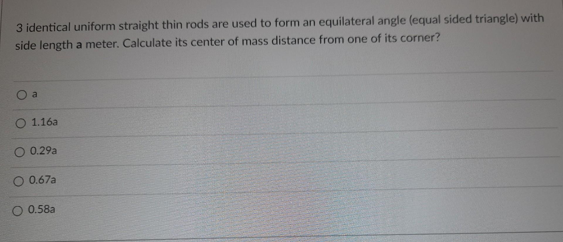 Solved 3 identical uniform straight thin rods are used to | Chegg.com