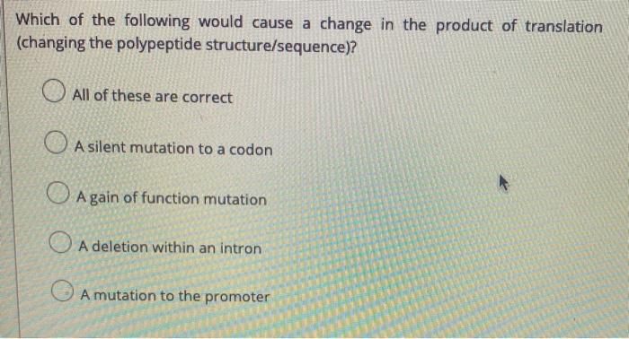 Solved Which of the following would cause a change in the | Chegg.com