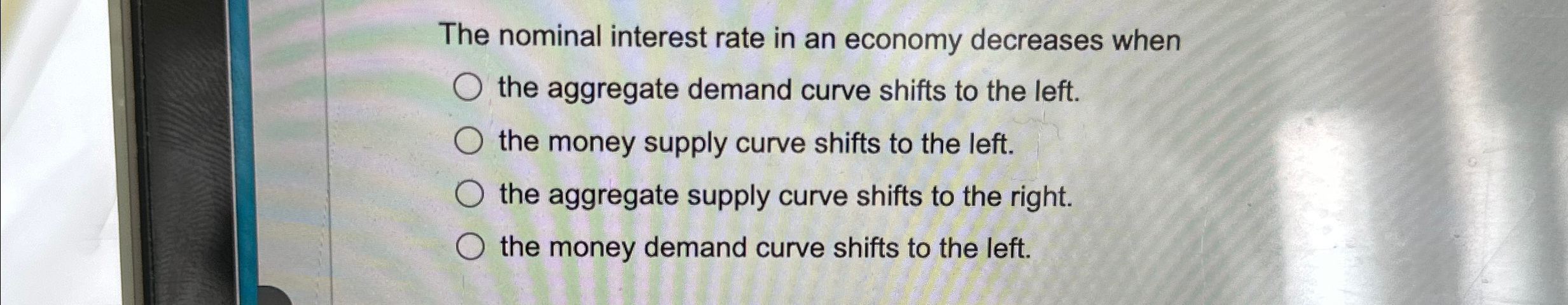 Solved The nominal interest rate in an economy decreases | Chegg.com