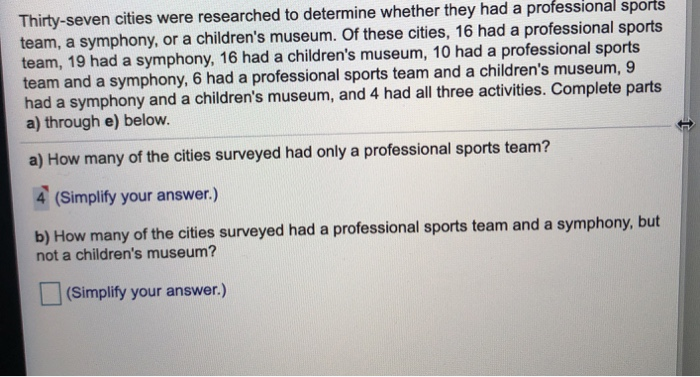 Solved Thirty-seven cities were researched to determine | Chegg.com