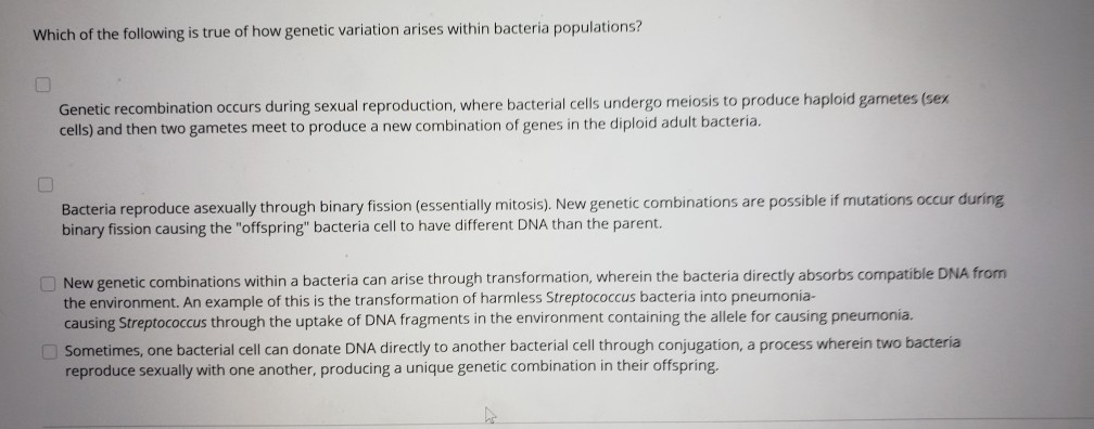 Solved Which of the following is true of how genetic | Chegg.com