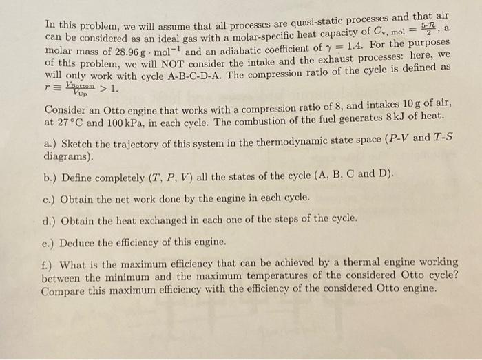 Solved The Otto cycle is the thermodynamic cycle behind | Chegg.com