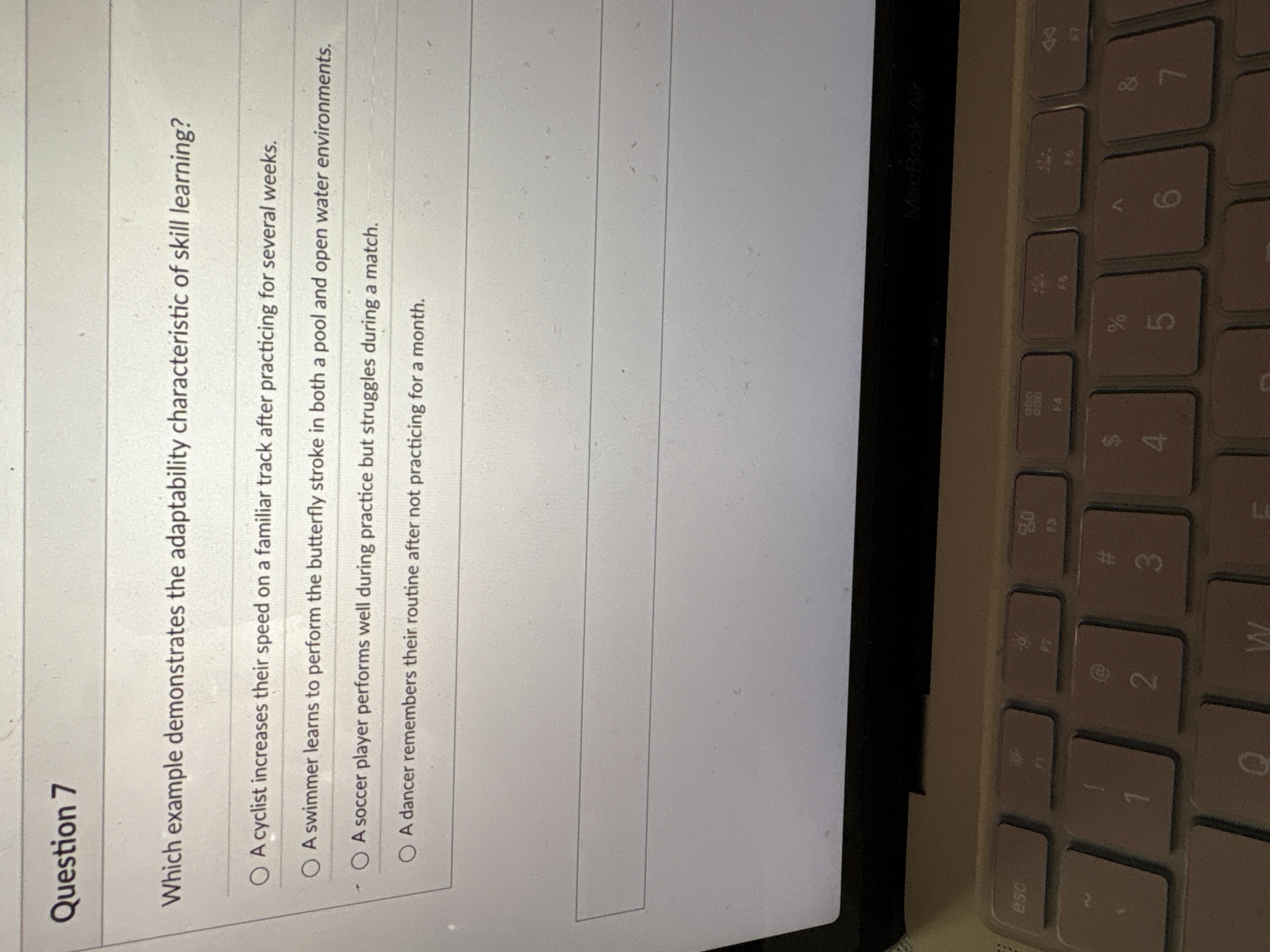 Solved Question 7Which example demonstrates the adaptability | Chegg.com