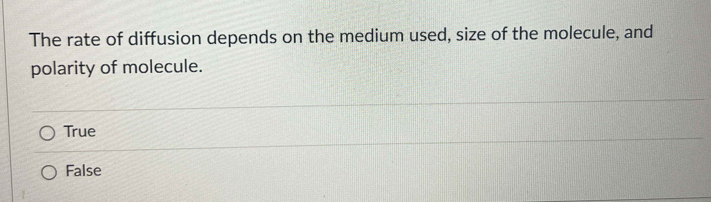 Solved The rate of diffusion depends on the medium used, | Chegg.com