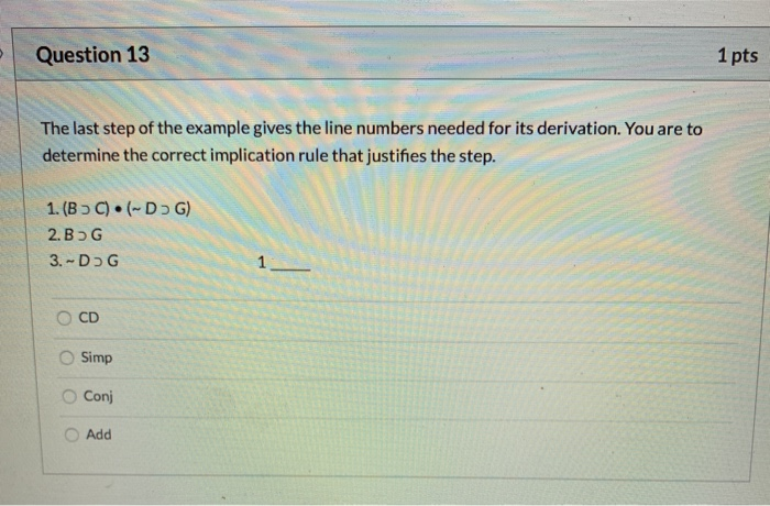 Solved Question 13 1 pts The last step of the example gives | Chegg.com