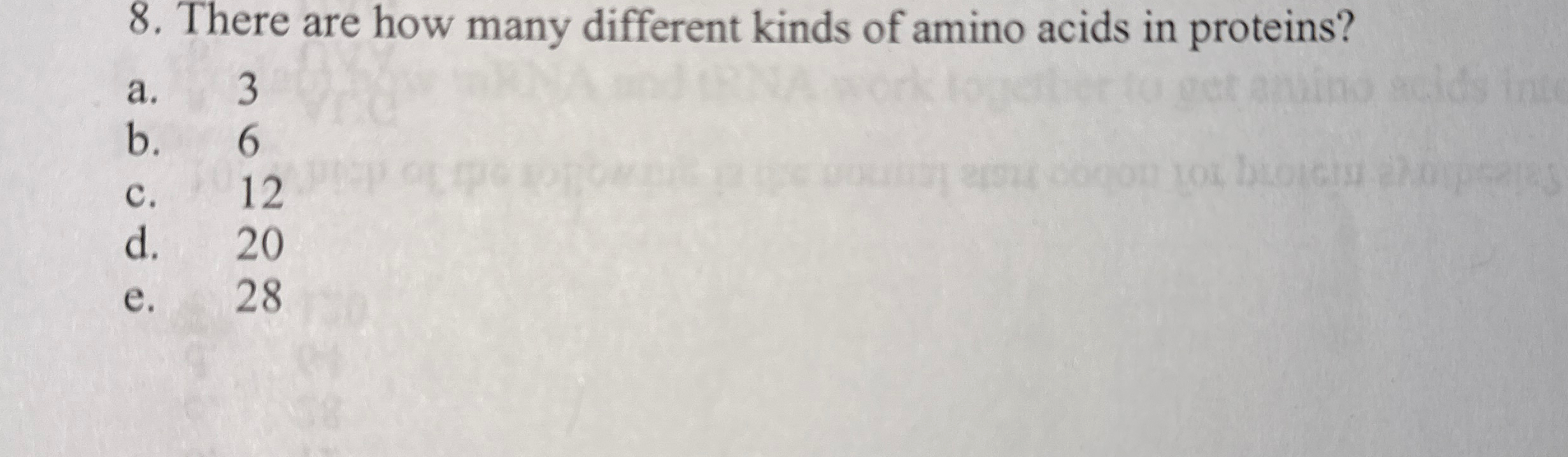 Solved There are how many different kinds of amino acids in | Chegg.com