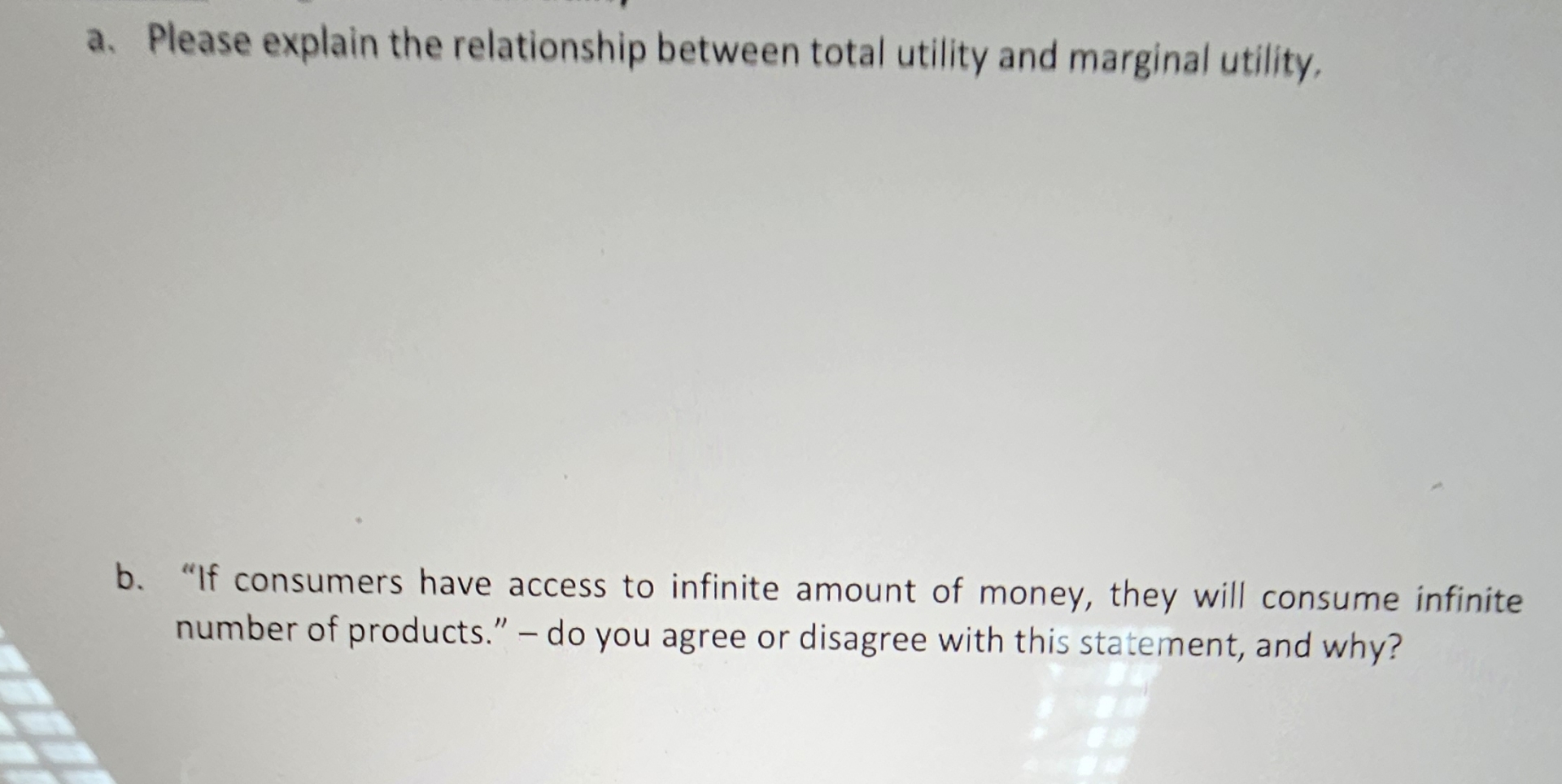 Solved a. ﻿Please explain the relationship between total | Chegg.com