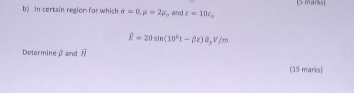 5 Marks B In Certain Region For Which O 0 1 Chegg Com